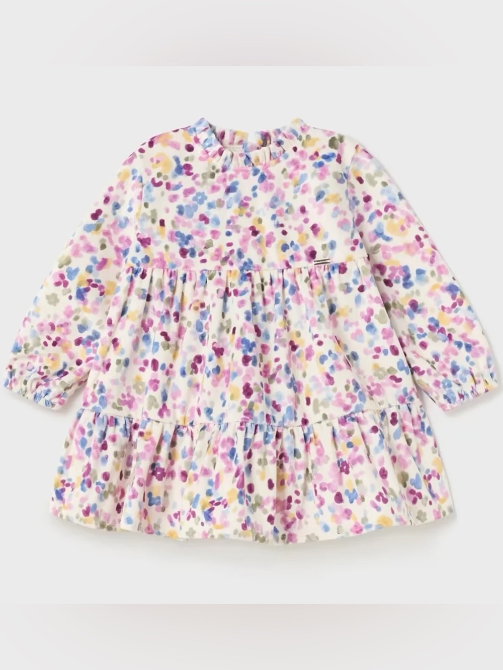 Mayoral Peony Floral Printed Velvet Boutique Dress 18M